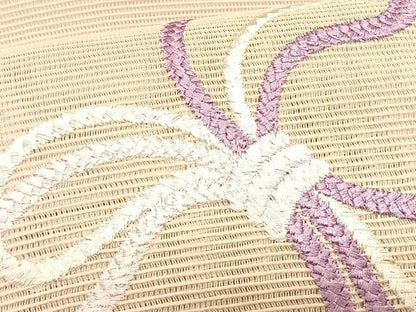 平和屋着物＊夏物　八寸名古屋帯　総刺繍　結び紐文　CABJ4771fb