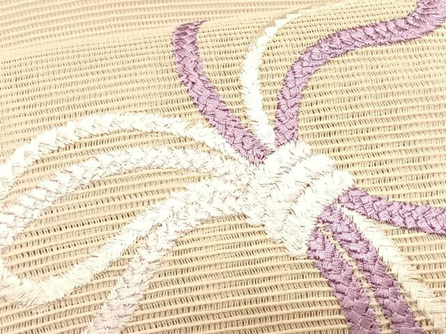 平和屋着物＊夏物　八寸名古屋帯　総刺繍　結び紐文　CABJ4771fb