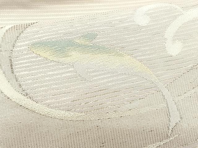 平和屋着物＊夏物　九寸名古屋帯　魚　流水文　銀糸　正絹　逸品　CABJ4772fb