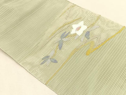 平和屋着物＊夏物　八寸名古屋帯　絽綴れ　桔梗　金銀糸　正絹　逸品　CABJ4778fb