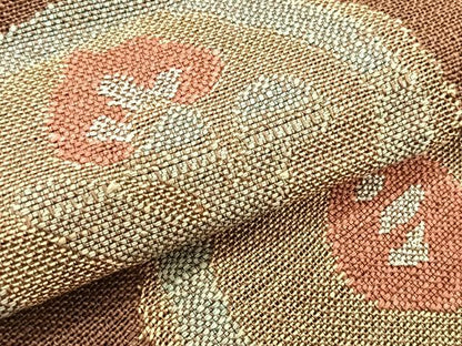 平和屋着物＊夏物　八寸名古屋帯　枝花丸文　銀糸　CABJ4779fb