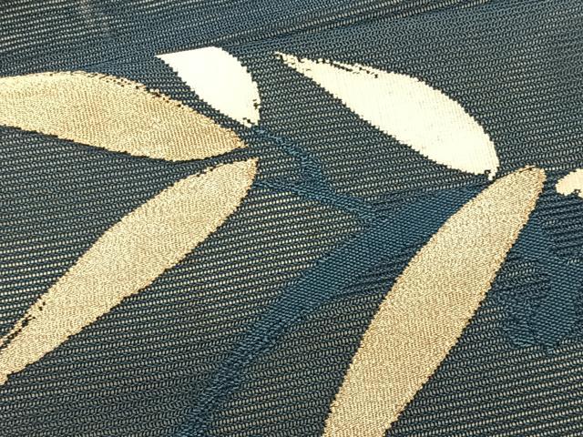 平和屋着物＊夏物　九寸名古屋帯　枝葉文　正絹　逸品　CABJ4780fb