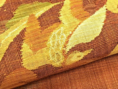 平和屋着物＊夏物　八寸名古屋帯　枝葉文　正絹　逸品　CABJ4781fb