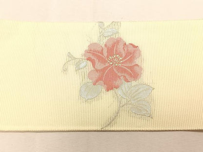 平和屋着物＊夏物　九寸名古屋帯　流水枝花文　金銀糸　正絹　逸品　CABJ4783fb