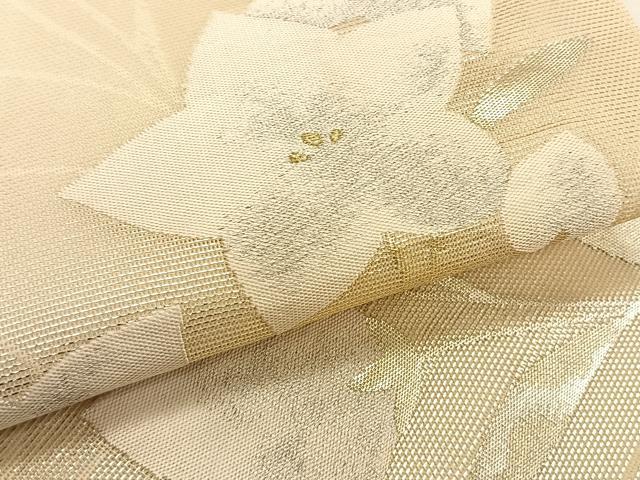 平和屋着物＊夏物　九寸名古屋帯　桔梗　金銀糸　正絹　逸品　CABJ4784fb