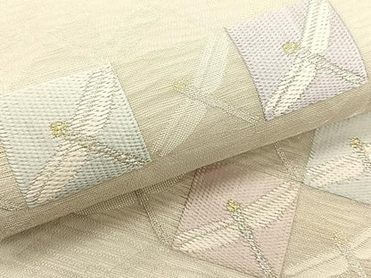 平和屋着物＊夏物　九寸名古屋帯　トンボ　金銀糸　正絹　逸品　CABJ4786fb