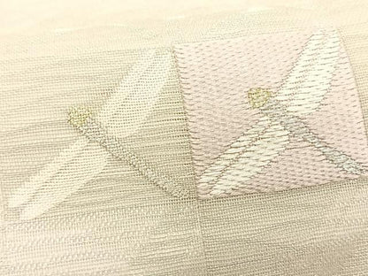 平和屋着物＊夏物　九寸名古屋帯　トンボ　金銀糸　正絹　逸品　CABJ4786fb