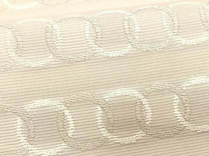 平和屋着物＊夏物　九寸名古屋帯　輪繋ぎ　銀糸　正絹　逸品　CABJ4787fb