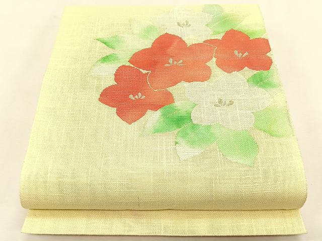 平和屋着物＊夏物　八寸名古屋帯　桔梗　銀糸　CABJ4789fb