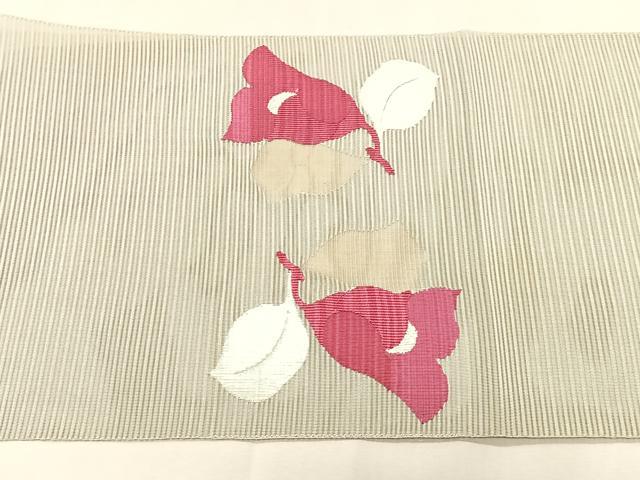 平和屋着物＊夏物　八寸名古屋帯　絽綴れ　枝花文　正絹　逸品　CABJ4791fb
