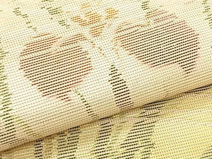 平和屋着物＊夏物　九寸名古屋帯　流水杜若　金糸　正絹　逸品　CABJ4794fb