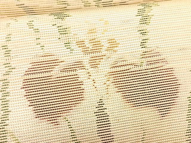平和屋着物＊夏物　九寸名古屋帯　流水杜若　金糸　正絹　逸品　CABJ4794fb