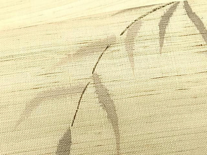 平和屋着物＊夏物　九寸名古屋帯　手描き　飛鳥枝葉文　麻　逸品　CABJ4795fb