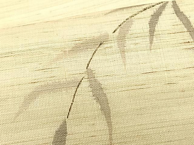 平和屋着物＊夏物　九寸名古屋帯　手描き　飛鳥枝葉文　麻　逸品　CABJ4795fb