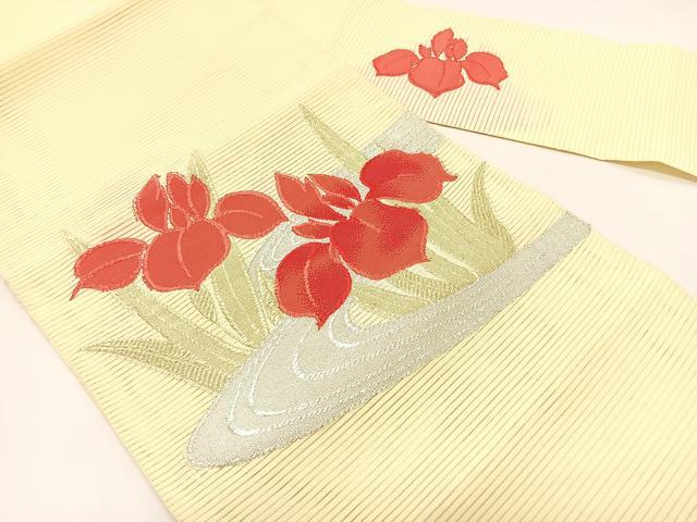 平和屋着物＊夏物　八寸名古屋帯　絽綴れ　杜若　金銀糸　CABJ4799fb