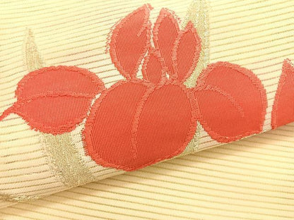 平和屋着物＊夏物　八寸名古屋帯　絽綴れ　杜若　金銀糸　CABJ4799fb