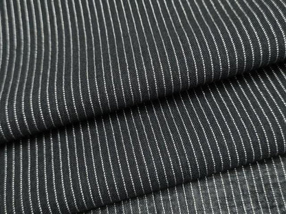 平和屋着物＊夏物　お召　紗　間道　黒地　正絹　逸品　CABJ4805hy
