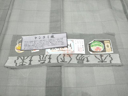 平和屋着物＊夏物　本場琉球絣　夏琉球　ヤシラミ織　野原広光作　証紙付き　正絹　逸品　CABJ4806hy