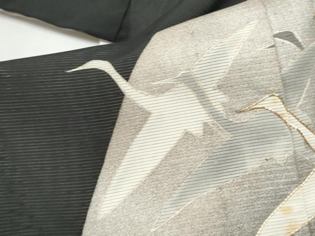 平和屋着物＊夏物　黒留袖　作家物　駒刺繍　飛鶴浜松文　正絹　逸品　CABJ4807hy