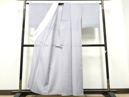 平和屋着物＊夏物　色無地　絽縮緬　藤色　正絹　逸品　CABJ4809hy
