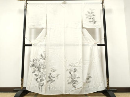 平和屋着物＊夏物　訪問着　絽　手描き　紫陽花　正絹　逸品　CABJ4811hy