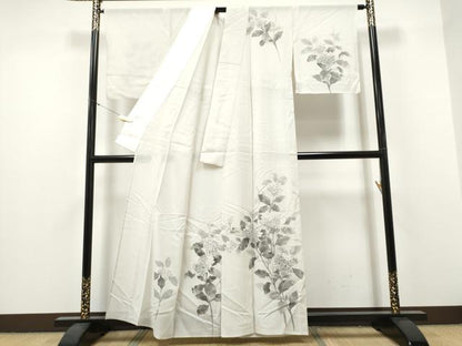平和屋着物＊夏物　訪問着　絽　手描き　紫陽花　正絹　逸品　CABJ4811hy