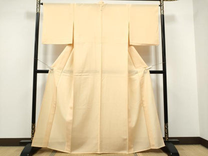 平和屋着物＊夏物　色無地　絽　雄黄色　正絹　逸品　CABJ4815hy