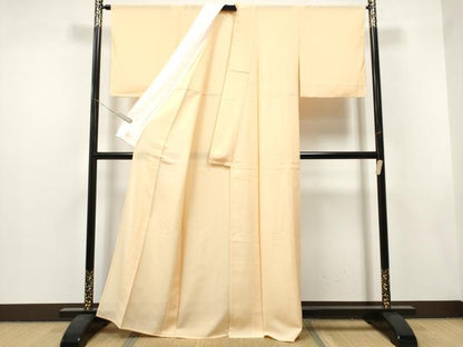 平和屋着物＊夏物　色無地　絽　雄黄色　正絹　逸品　CABJ4815hy