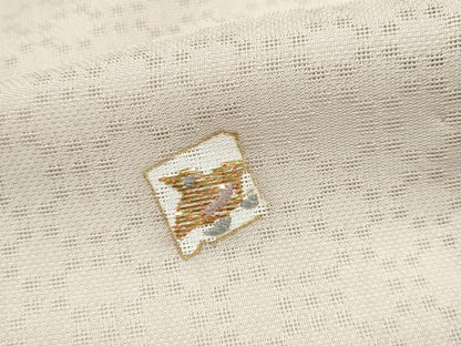 平和屋着物＊夏物　訪問着　竹屋町刺繍　幾何学紋紗　色紙千鳥文　正絹　逸品　CABJ4818hy