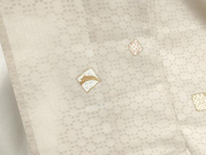 平和屋着物＊夏物　訪問着　竹屋町刺繍　幾何学紋紗　色紙千鳥文　正絹　逸品　CABJ4818hy