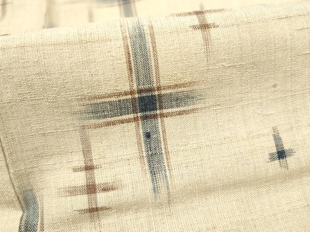 平和屋着物＊夏物　生紬　絣文様　正絹　逸品　CABJ4820hy