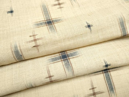 平和屋着物＊夏物　生紬　絣文様　正絹　逸品　CABJ4820hy