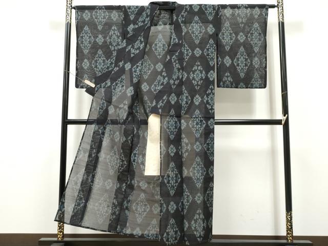 平和屋着物＊夏物　紗紬　菱花文　正絹　逸品　CABJ4822hy