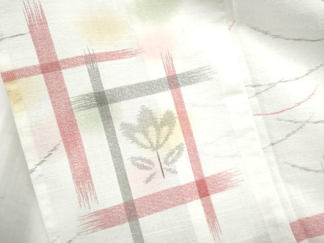 平和屋着物＊夏物　小紋　紗　草花文　洗える着物　CABJ4823hy