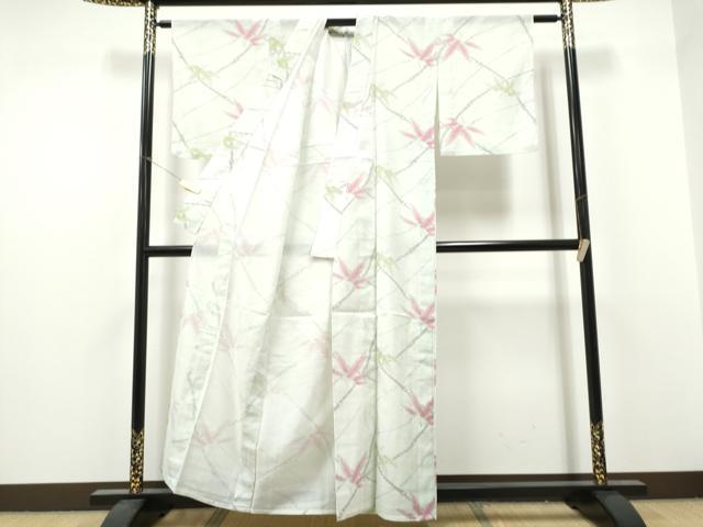 平和屋着物＊夏物　小紋　紗　笹　洗える着物　CABJ4827hy