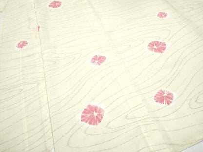 平和屋着物＊夏物　小紋　紗　舞花文　洗える着物　CABJ4829hy