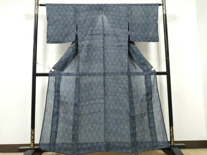 平和屋着物＊夏物　本場小千谷ちぢみ　蜀江花文　麻　逸品　CABJ4831hy