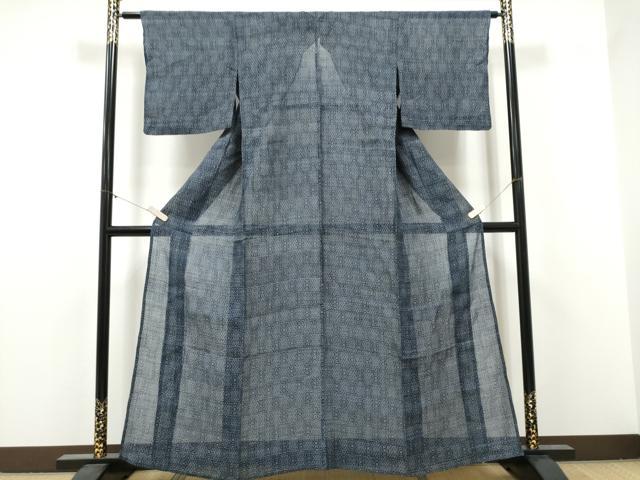 平和屋着物＊夏物　本場小千谷ちぢみ　蜀江花文　麻　逸品　CABJ4831hy