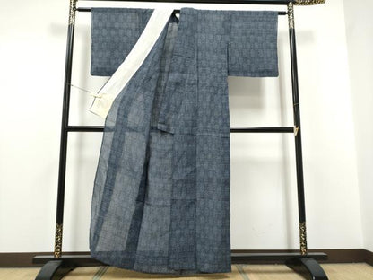 平和屋着物＊夏物　本場小千谷ちぢみ　蜀江花文　麻　逸品　CABJ4831hy