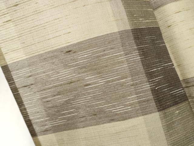 平和屋着物＊夏物　紗紬　市松霞文　正絹　逸品　CABJ4832hy