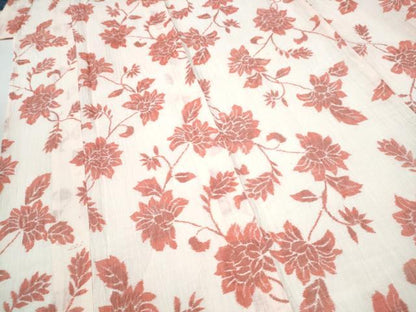 平和屋着物＊夏物　本場小千谷ちぢみ　更紗花文　正絹　逸品　CABJ4833hy