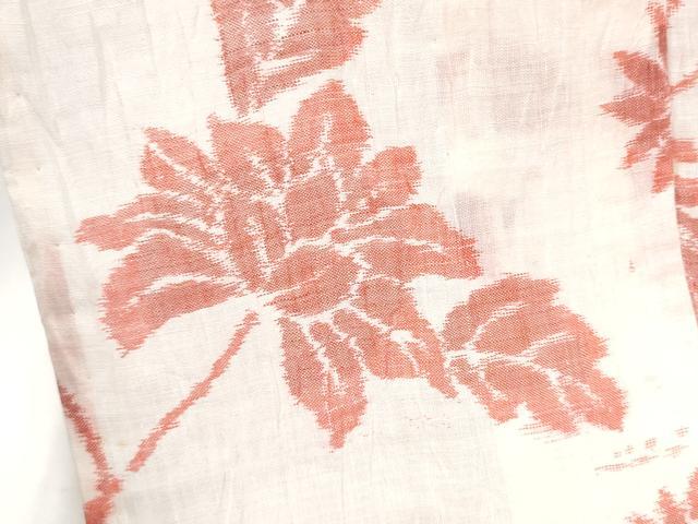 平和屋着物＊夏物　本場小千谷ちぢみ　更紗花文　正絹　逸品　CABJ4833hy