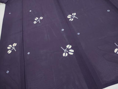 平和屋着物＊夏物　小紋　絽　総絞り　枝葉文　正絹　逸品　CABJ4834hy