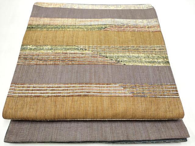 平和屋着物●両面　太鼓柄袋帯　霞文　金糸　正絹　逸品　CABJ4839hy