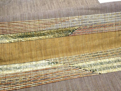 平和屋着物●両面　太鼓柄袋帯　霞文　金糸　正絹　逸品　CABJ4839hy