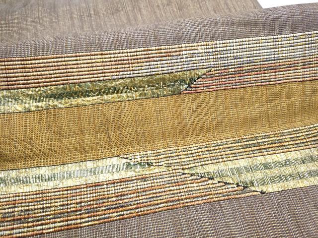 平和屋着物●両面　太鼓柄袋帯　霞文　金糸　正絹　逸品　CABJ4839hy