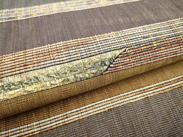平和屋着物●両面　太鼓柄袋帯　霞文　金糸　正絹　逸品　CABJ4839hy