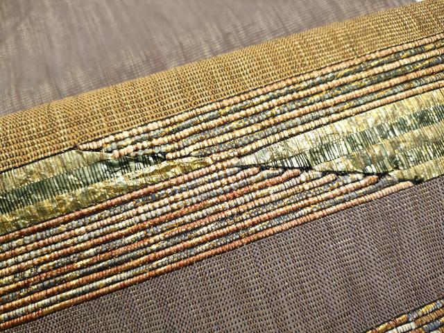 平和屋着物●両面　太鼓柄袋帯　霞文　金糸　正絹　逸品　CABJ4839hy