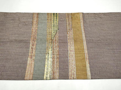 平和屋着物●両面　太鼓柄袋帯　霞文　金糸　正絹　逸品　CABJ4839hy