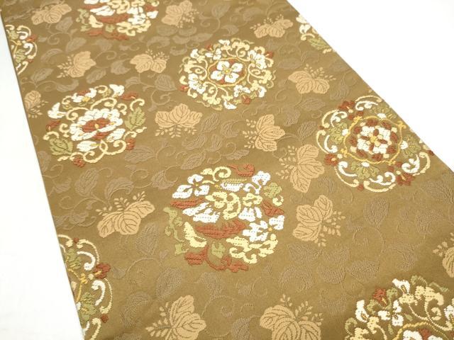 平和屋着物●こむさでもーど・COMME CA DU MODE　六通柄袋帯　唐織　花唐草文　やまと誂製　正絹　逸品　CABJ4840hy